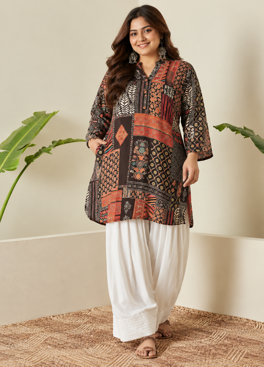Black Multi White Farshi Salwar Kurta Set