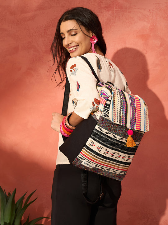 Matte Contrast Flap Bagpack