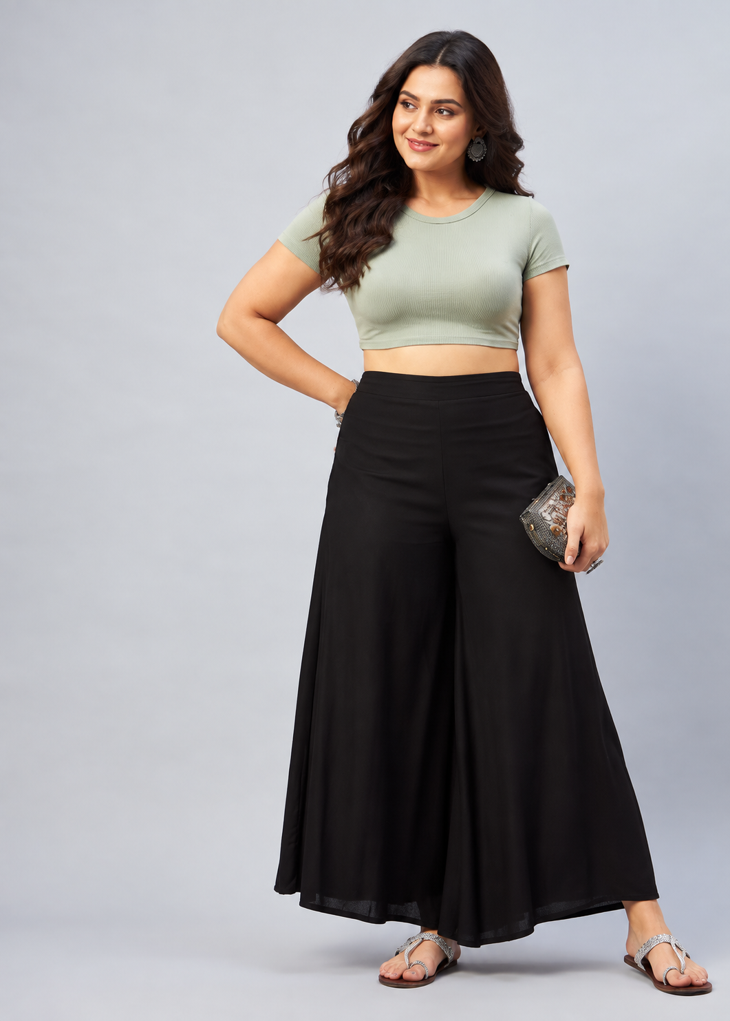 Solid Black Palazzo