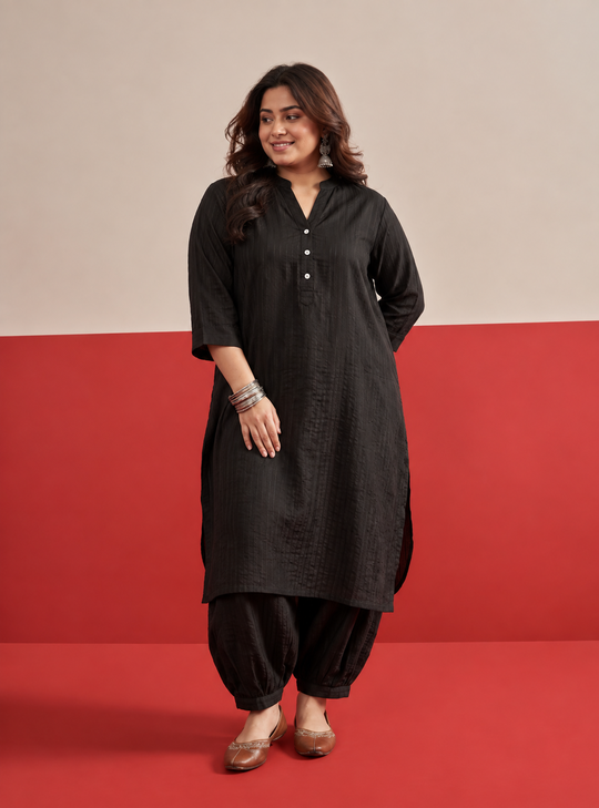 Black Kurta Afghani Salwar Set