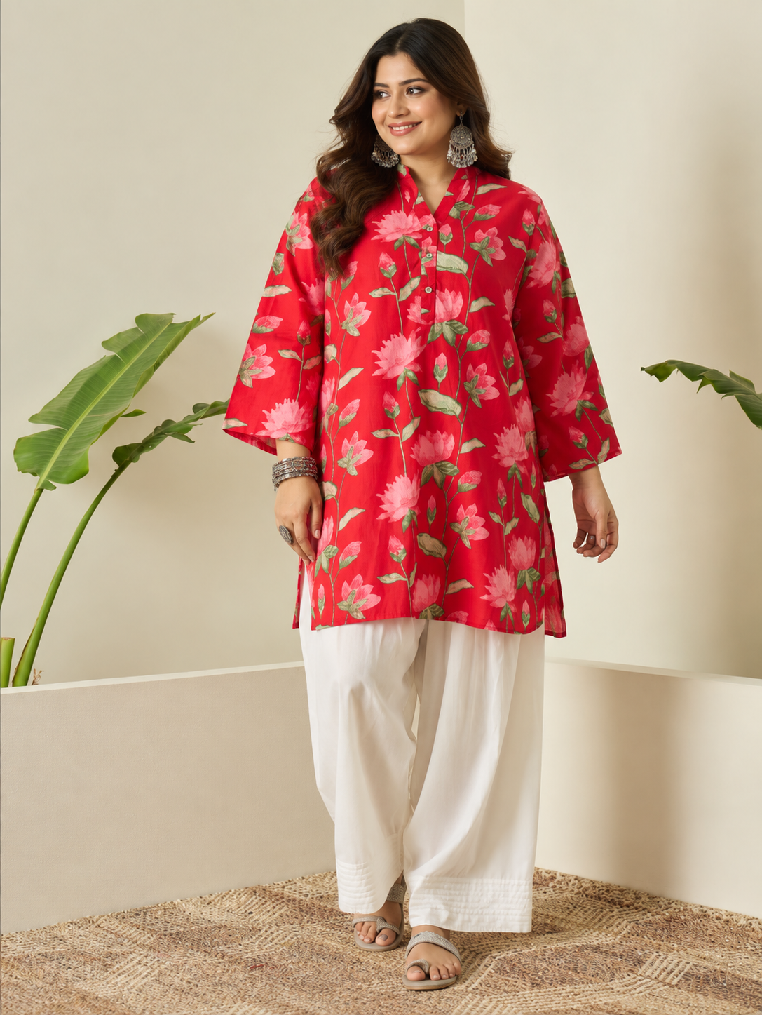 Red Lotus Farshi Salwar Set