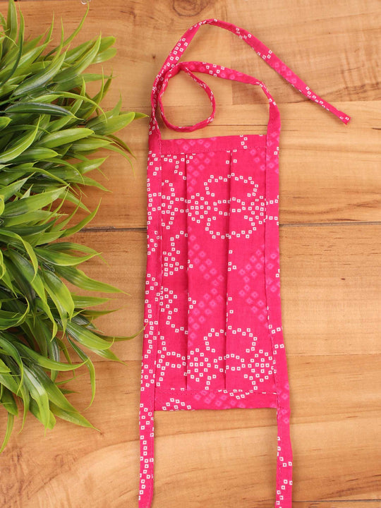 Pink Bandhini Mask Set Of 2