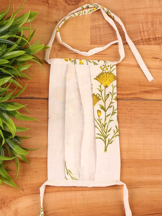 Yellow Flower, Green Leaf Mask