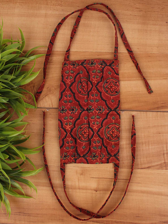 Rust Kalamkari Face Mask - Set Of 2