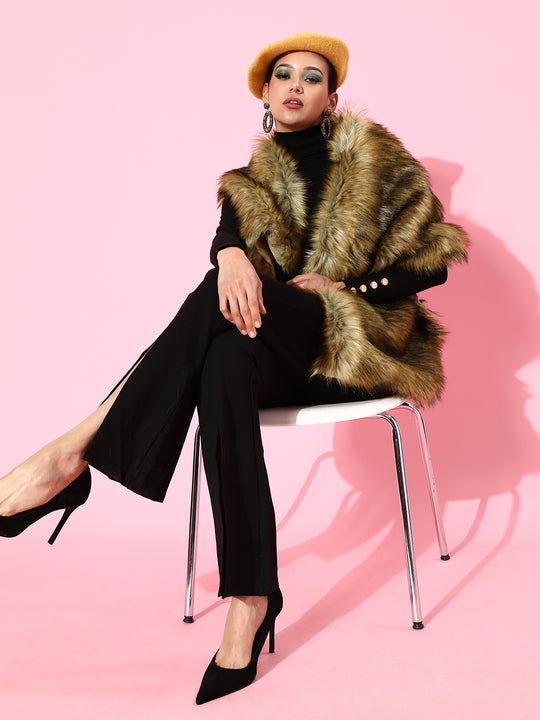 Winter Beige Faux Fur Cape