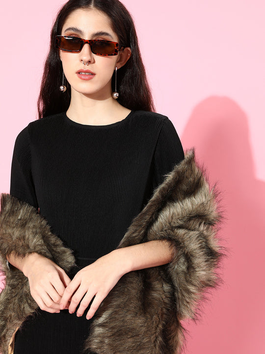 Light Brown Soft Faux Fur Cape