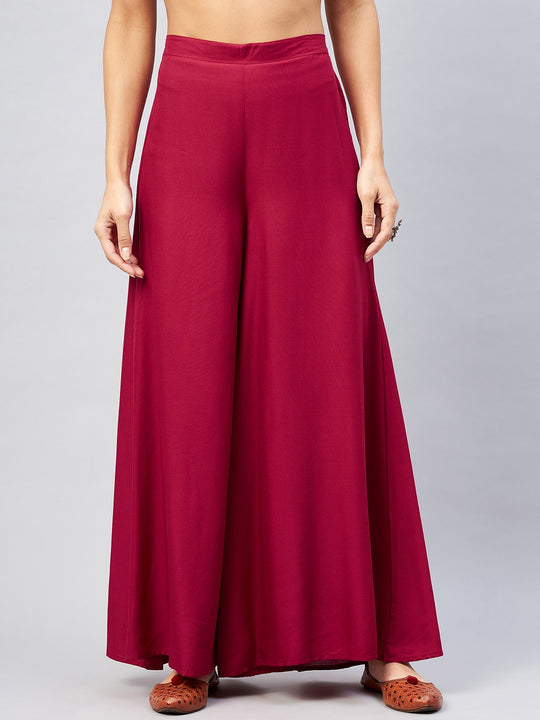 Solid Maroon Palazzo