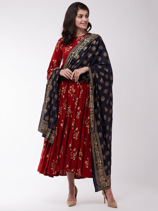 Blue Gold Work Dupattas