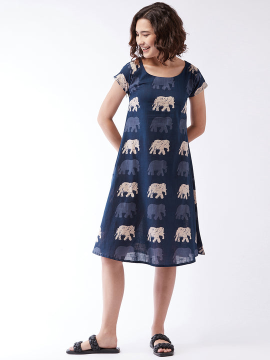 Blue Elephant Dress For Teens