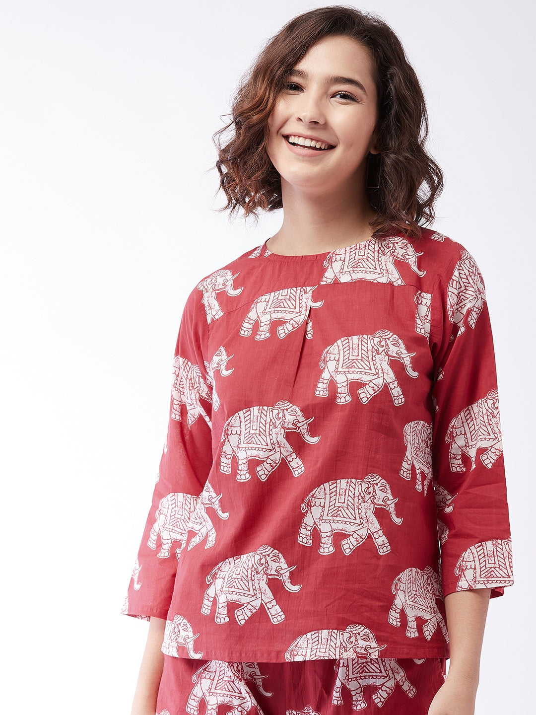 Red Elephant Top For Teens