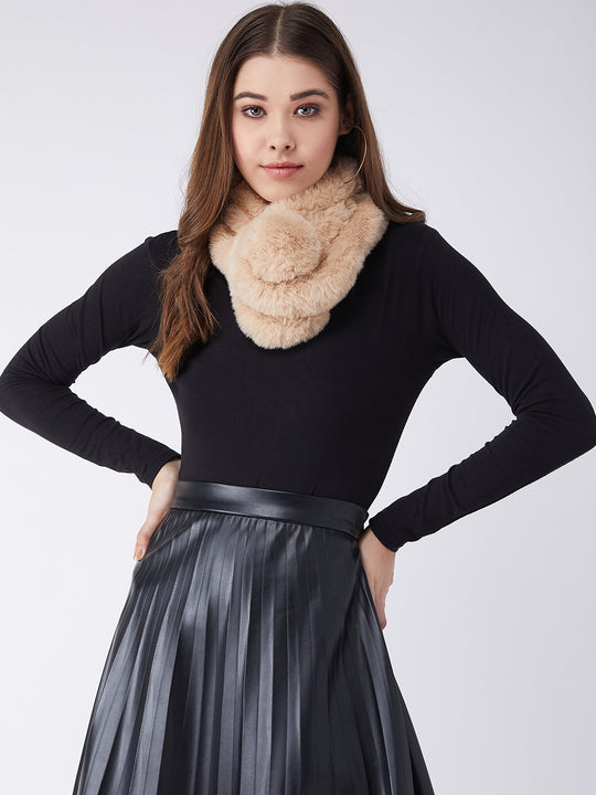 Fur Scarf - Beige