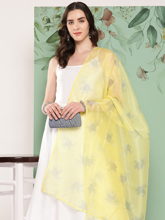 Strappy Set Cream With Yellow W Chintz Or Dupatta