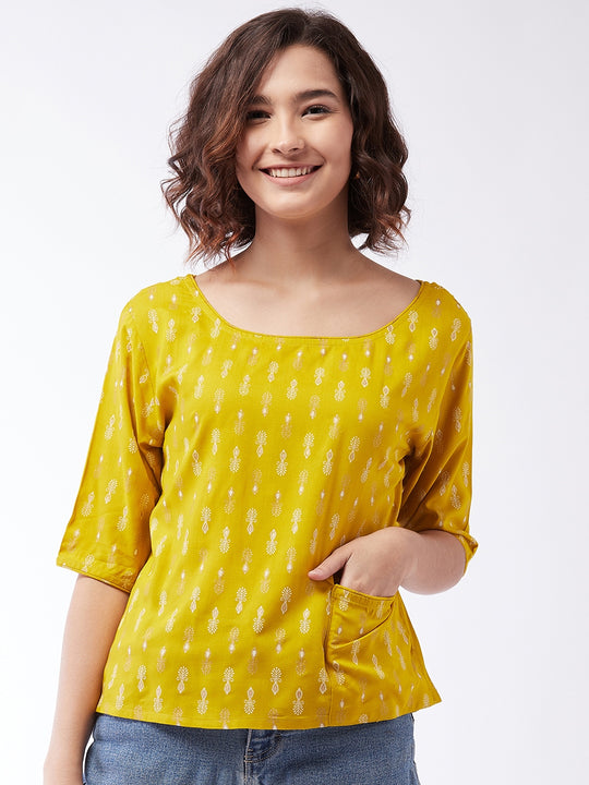 Mustard Work Top Top For Teens