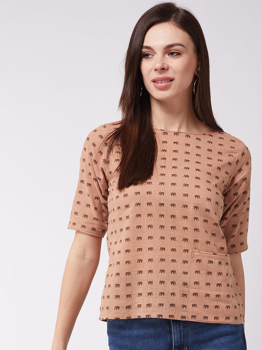 Brown Elephant Top
