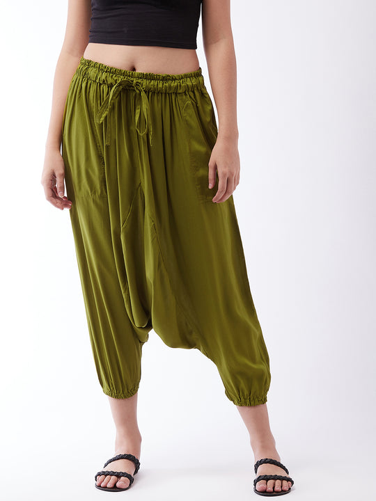 Olive Green Harem Pants For Teens