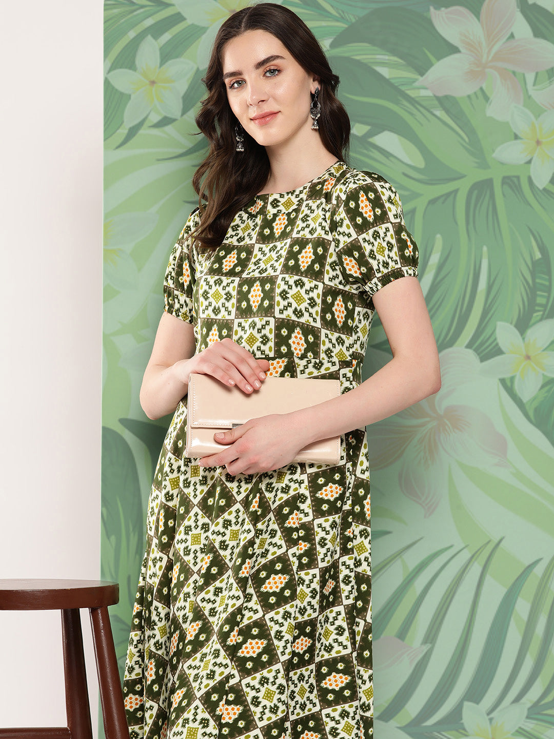 Dark Green Square Dress