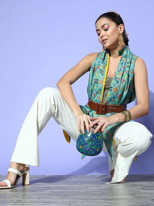 Blue Boheme Reversible Shrug