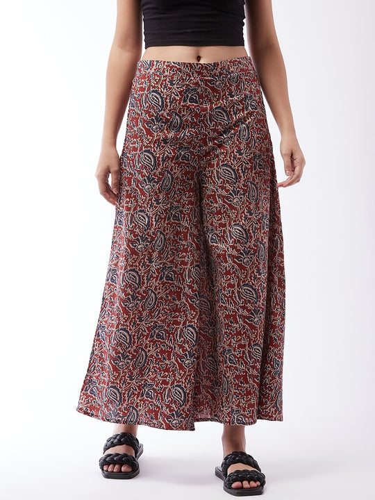 Maroon Kalamkari Palazo For Teens