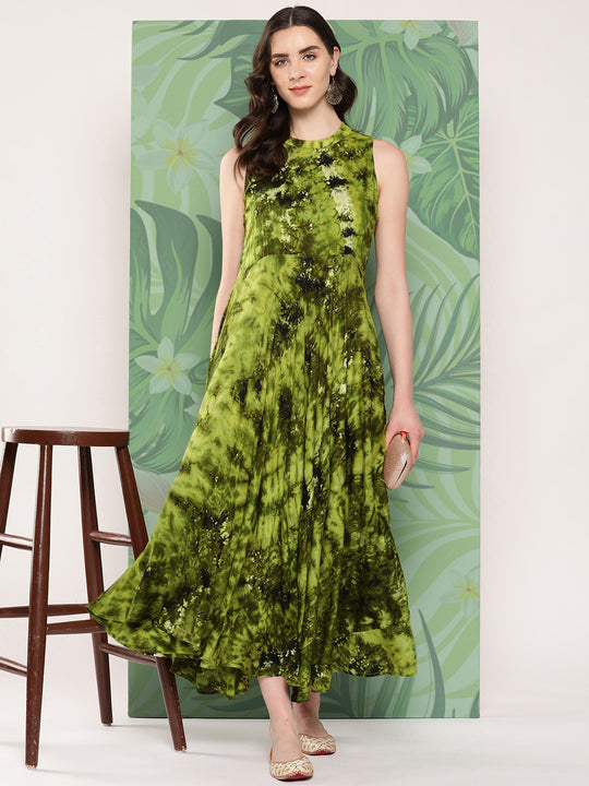 Green Tie And Die Dress