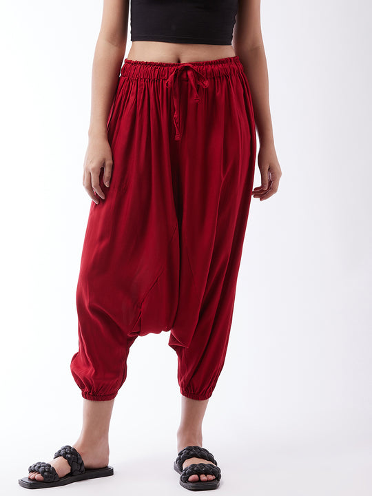 Maroon Harem Pants For Teens