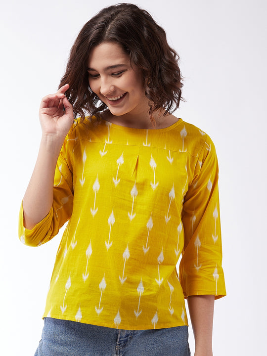 Yellow Arrow Top For Teens