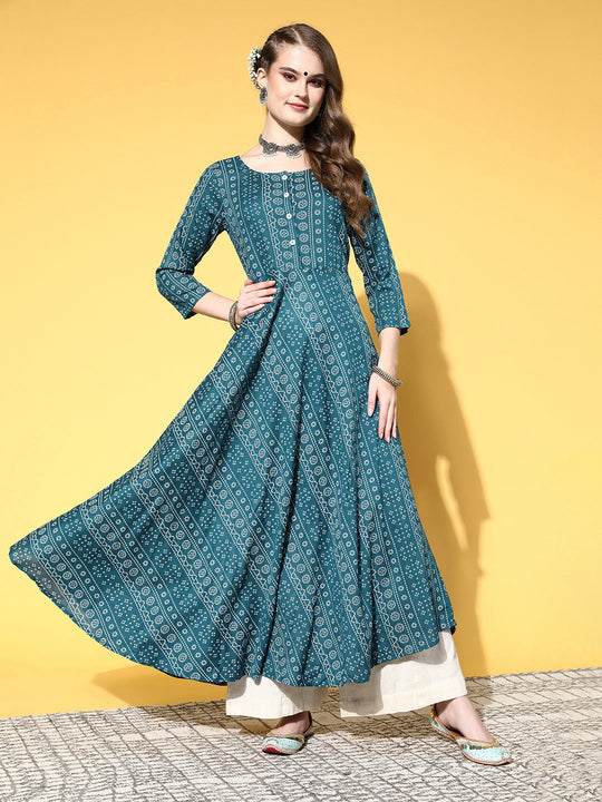 Ocean Bandhani Anarkali Kurta