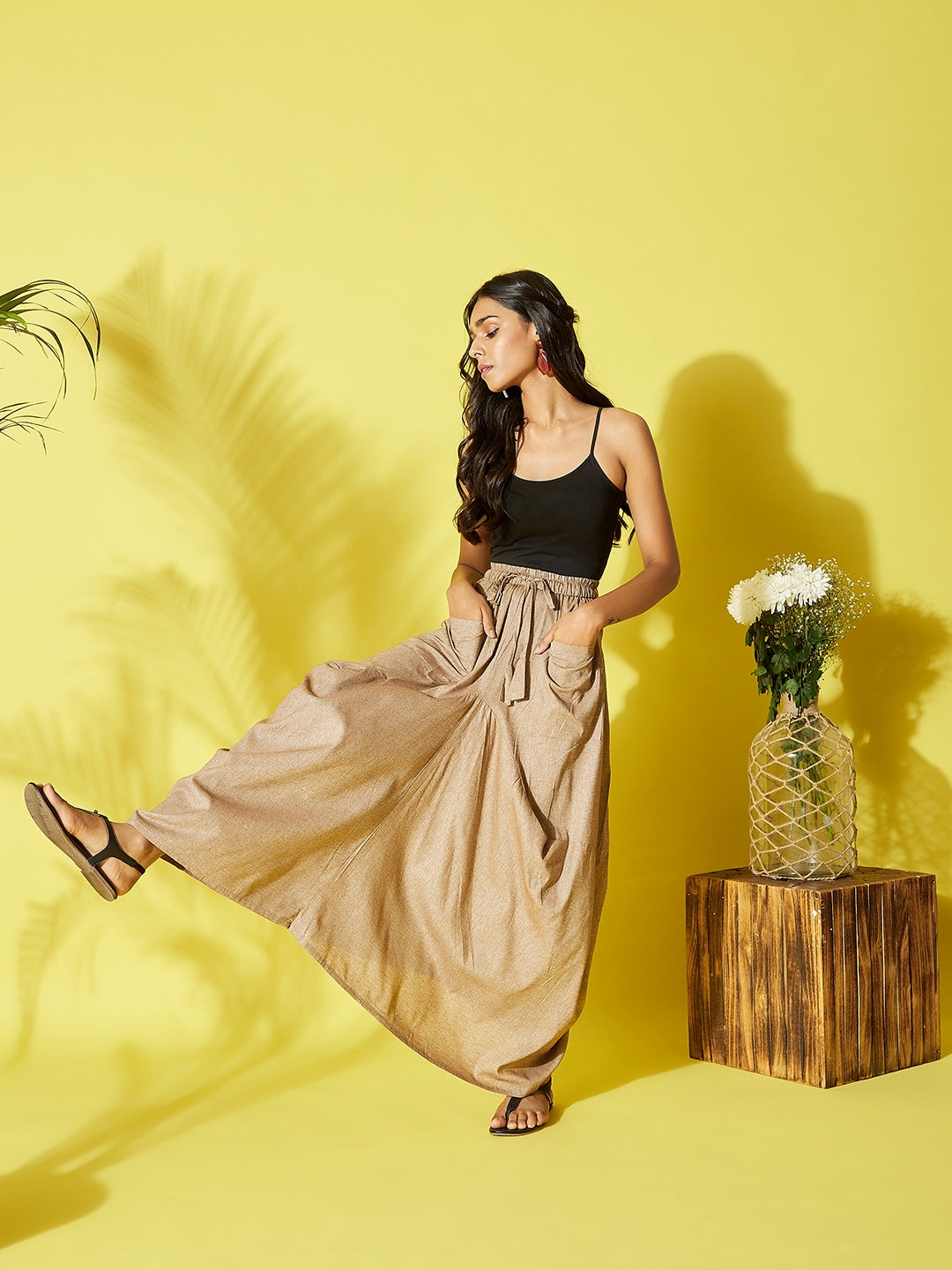British Tan Color Dhoti Skirt