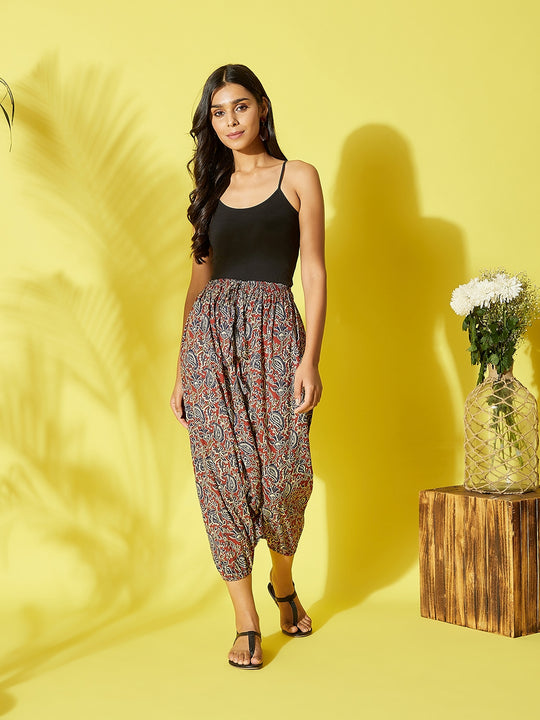 Maroon Kalamkari Harem Pant