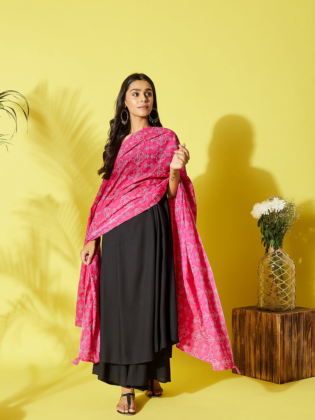 Black Suit with Jaal Handworked Dupatta - Rana's by Kshitija