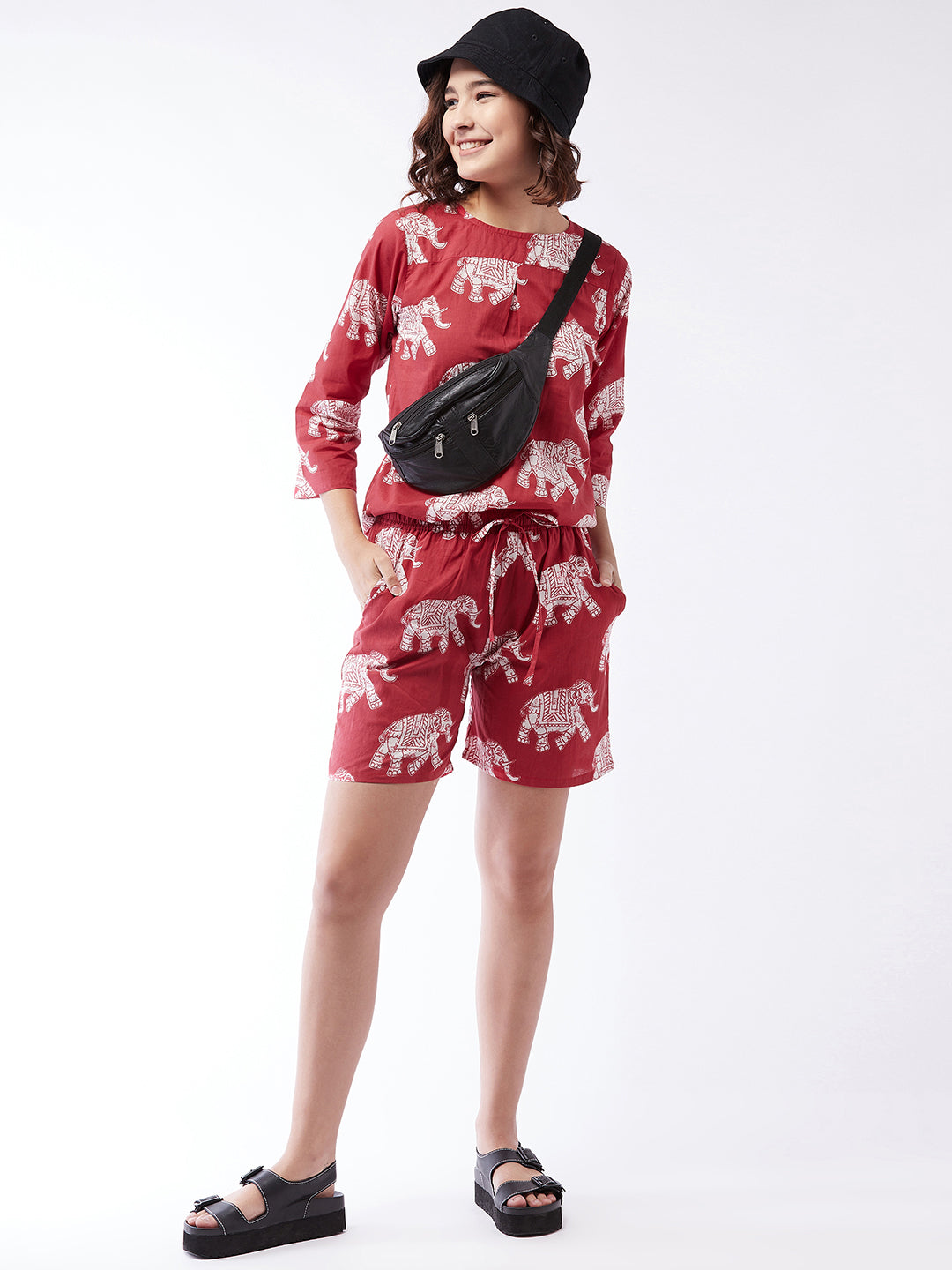 Red Elephant Top For Teens