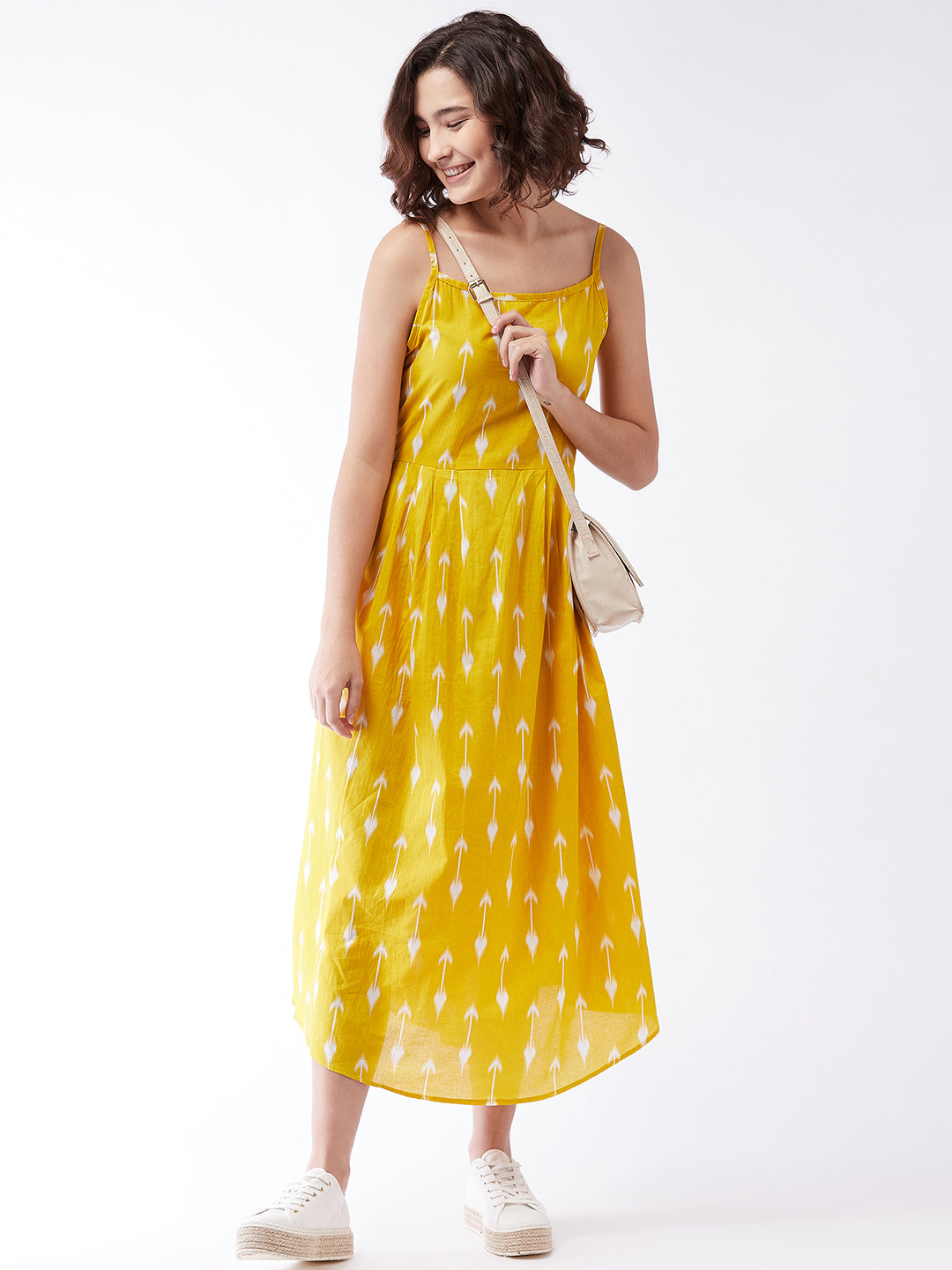 Yellow Arrow Strappy Kurta For Teens