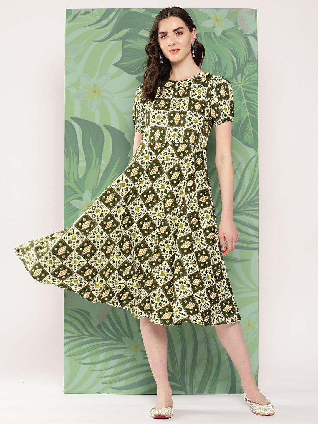 Dark Green Square Dress