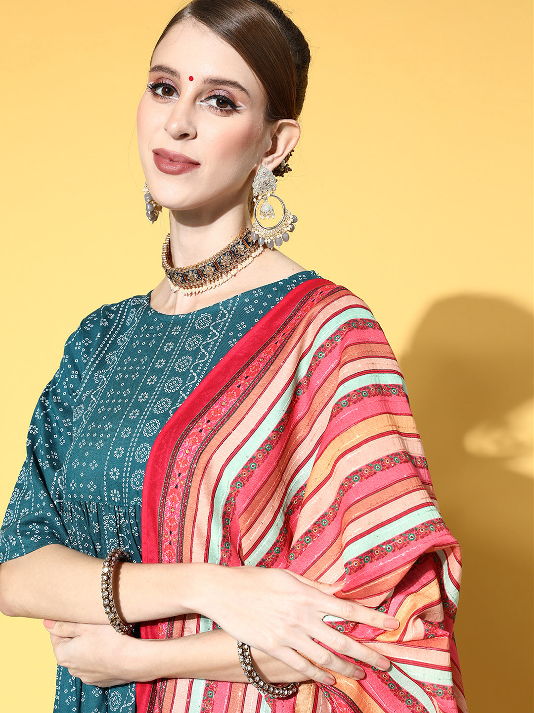 Ocean Bandhani Sharara Set With Dupatta