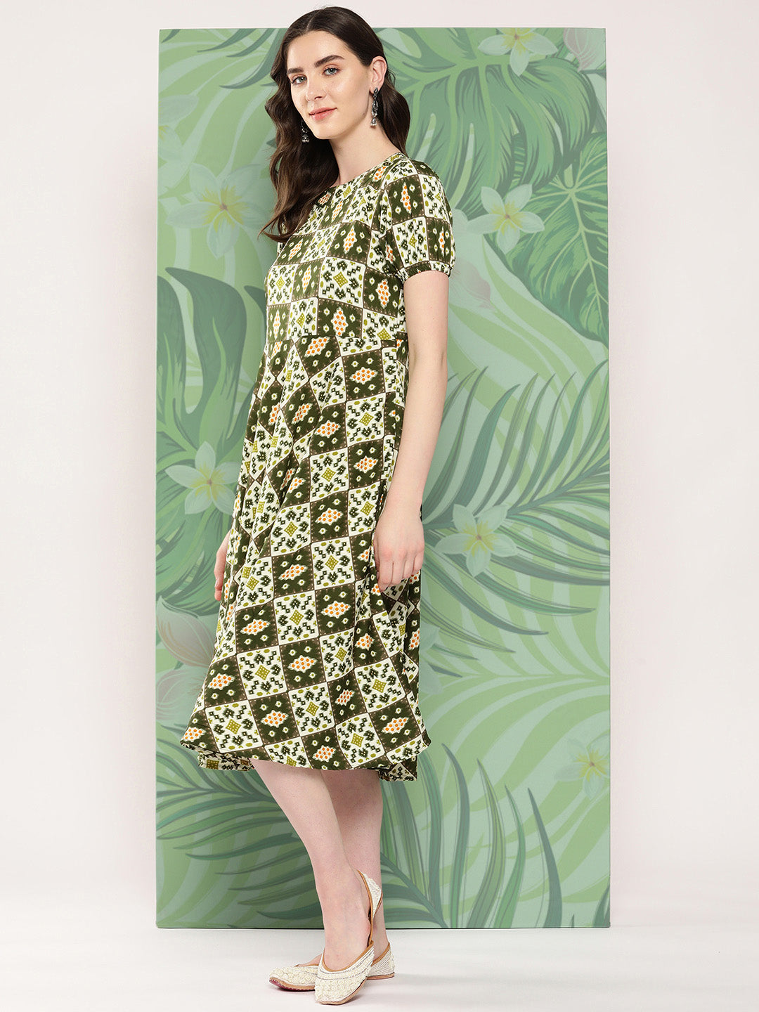 Dark Green Square Dress