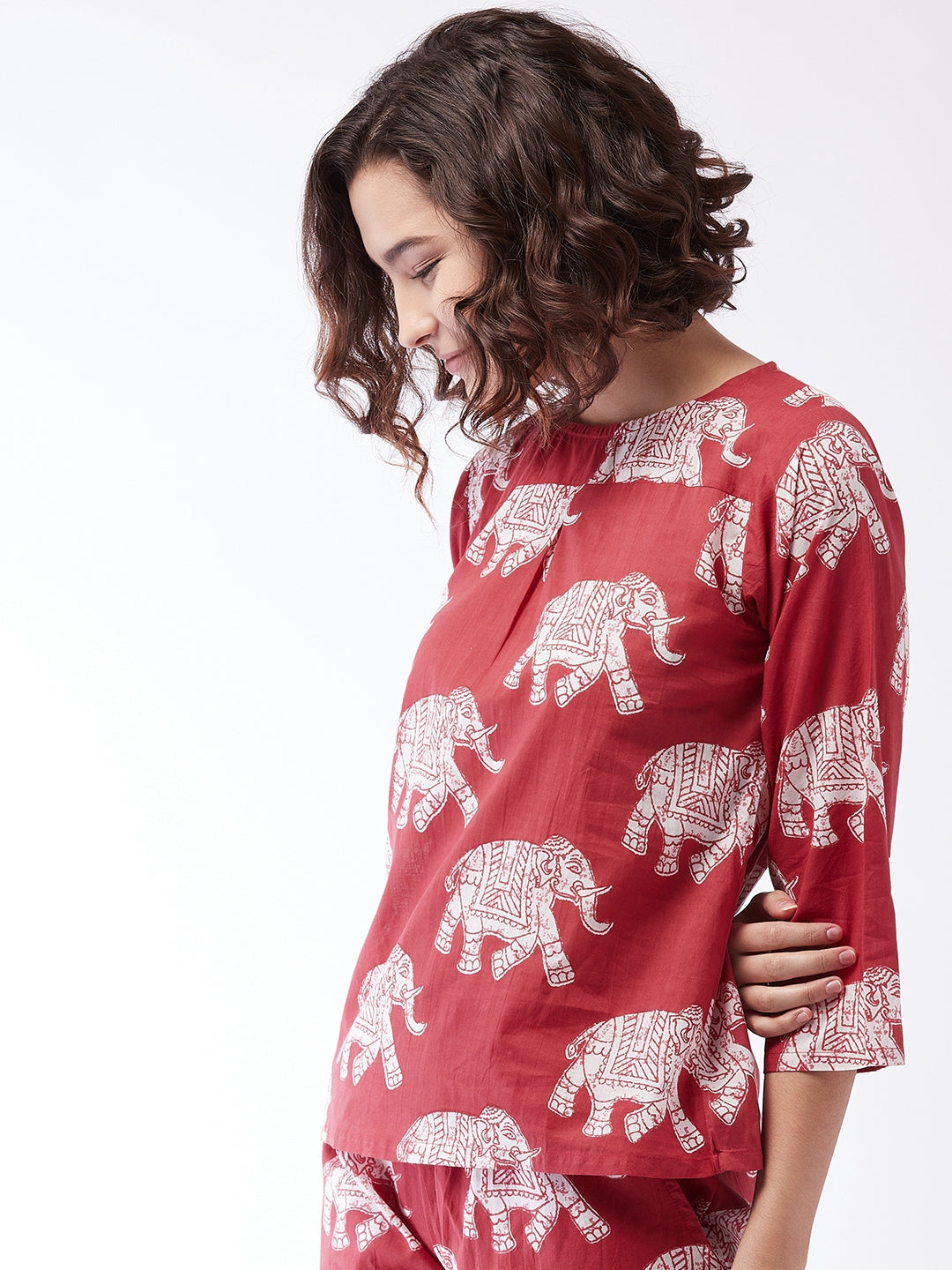 Red Elephant Top For Teens