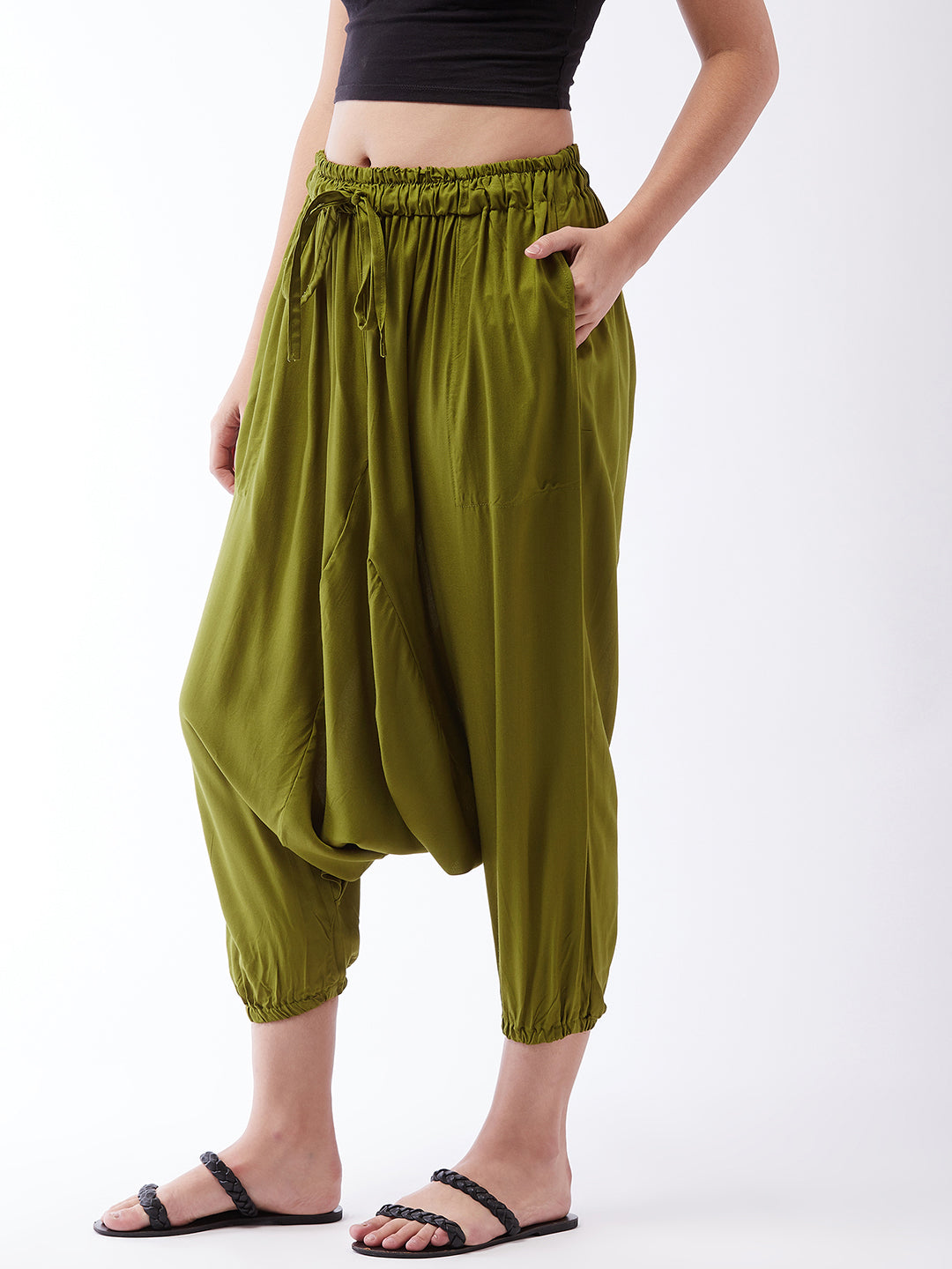 Olive Green Harem Pants For Teens