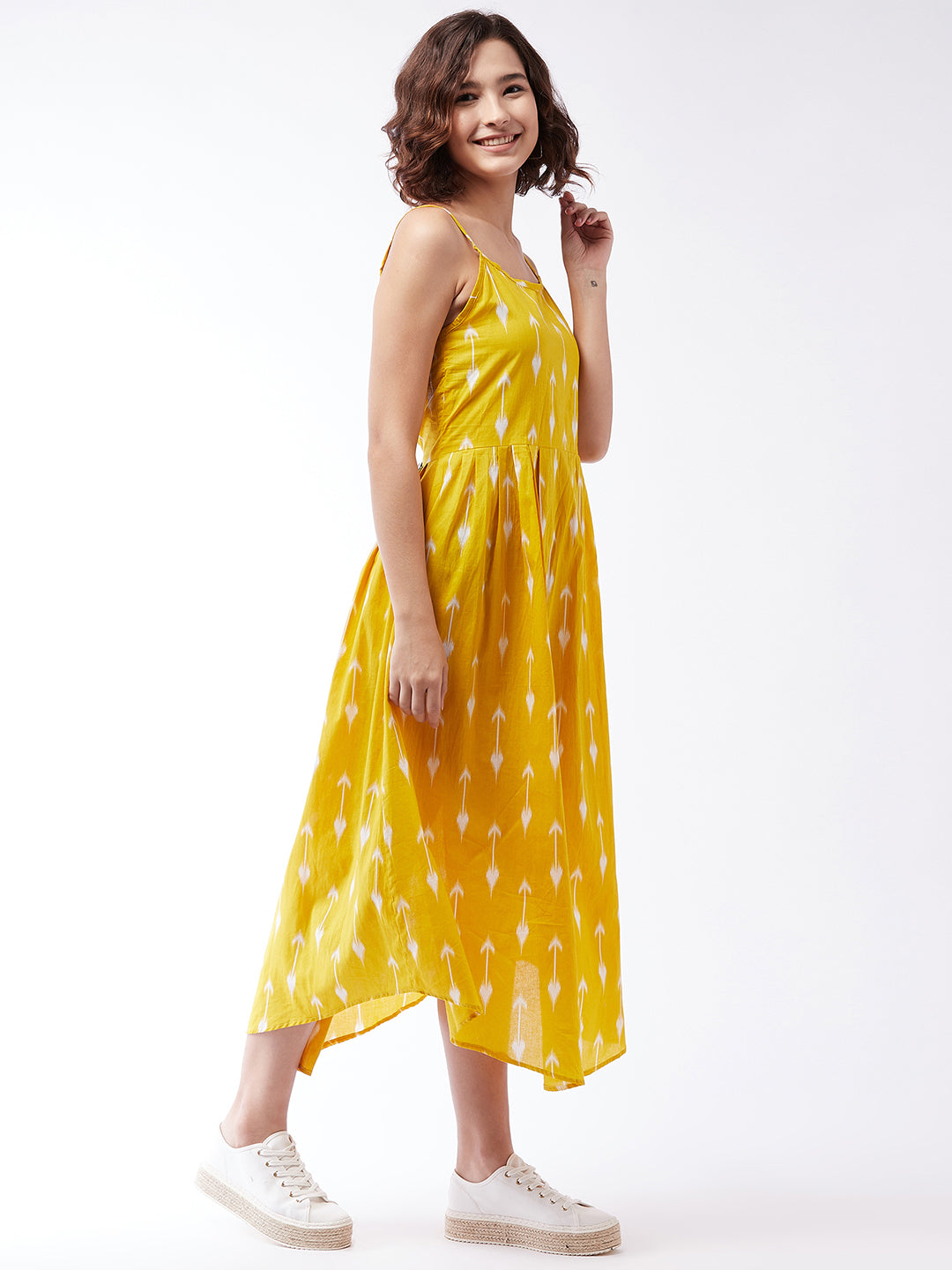 Yellow Arrow Strappy Kurta For Teens