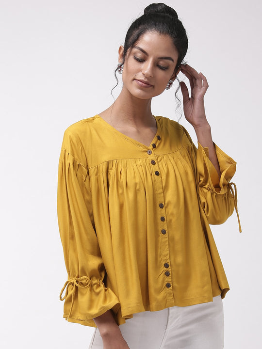 Mustard Boho Top
