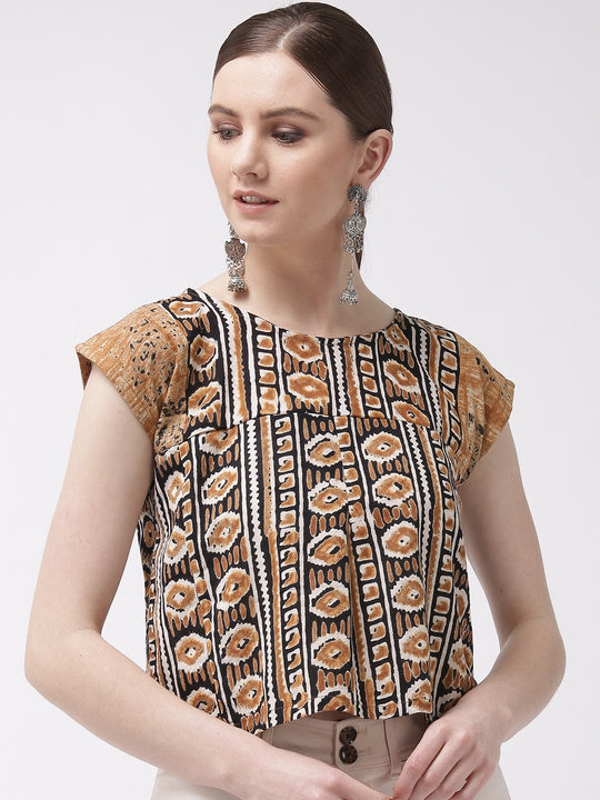Brown & Black Top