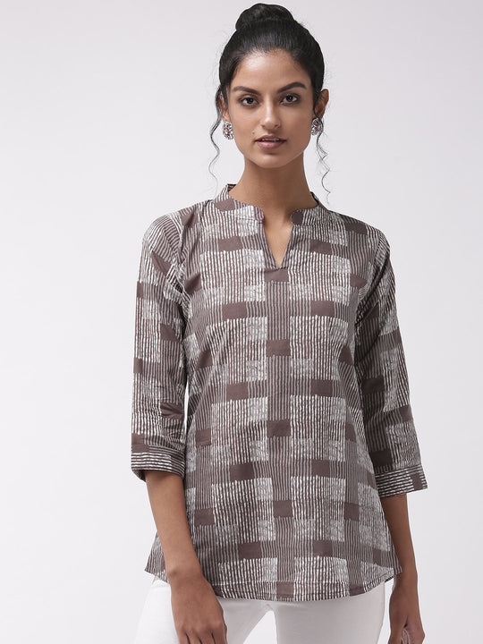 Short Kurta Top Brown