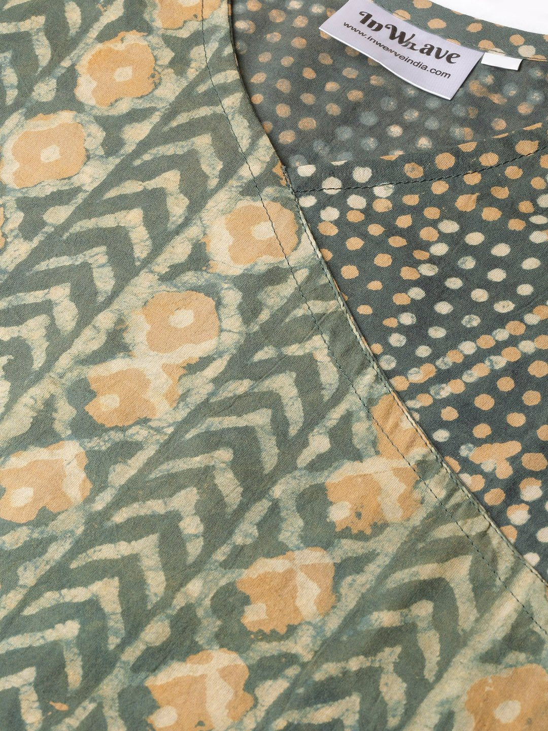 Crop Top Abstract Green & Yellow