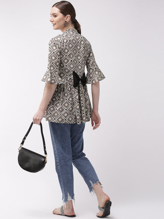 Grey Peplum Top