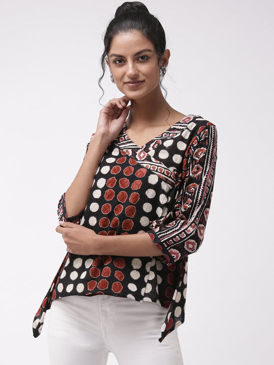 A- Line Top Black & Maroon