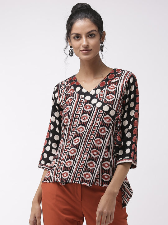 A- Line Top Maroon & Black