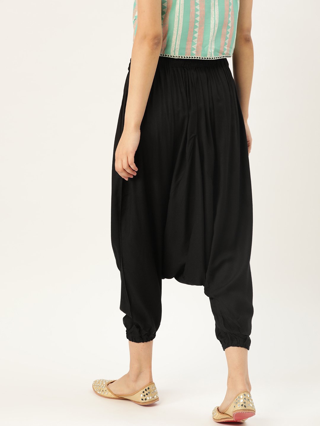 Highwaisted Harem Pants with Button Front