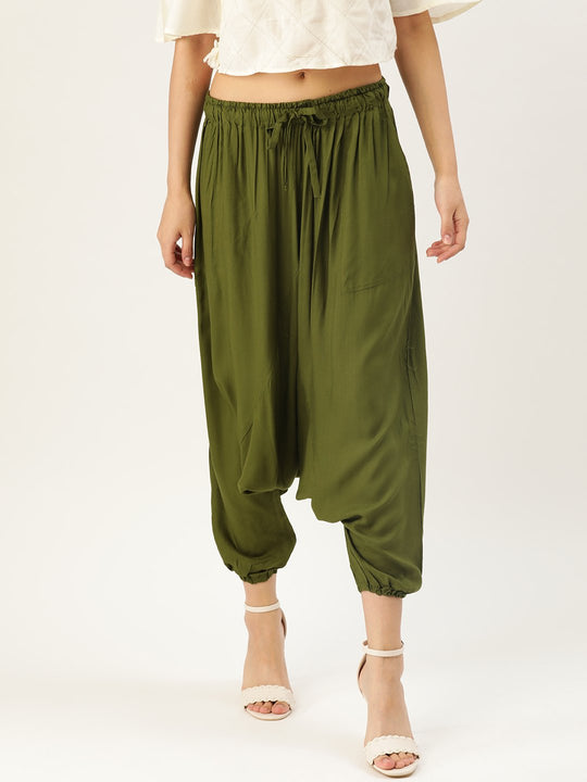 Harem Pants - Olive Green