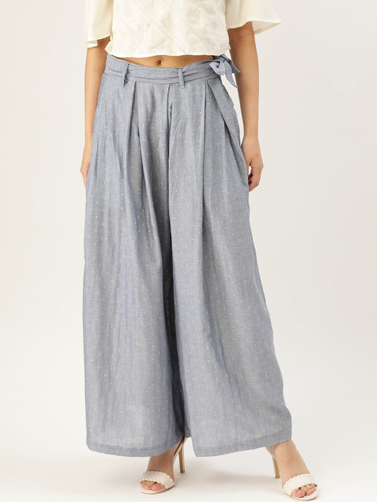 Denim Blue Flared Pants