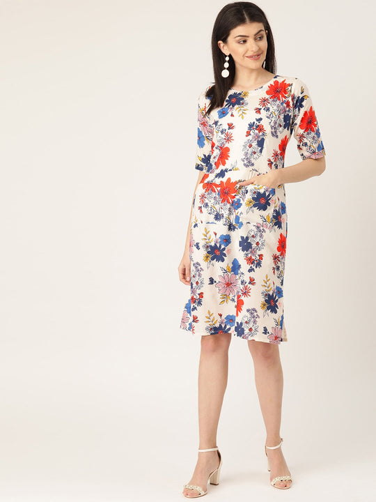 Floral Printed Dress With Pockets