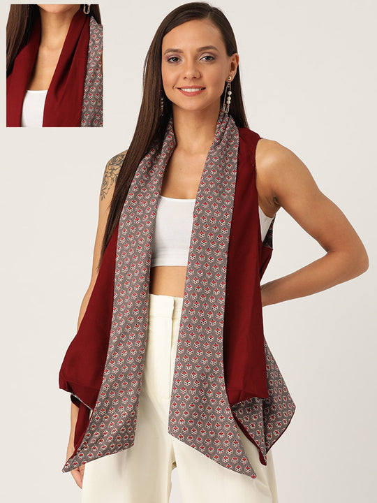 Reversible Shrug In Grey Red Buti