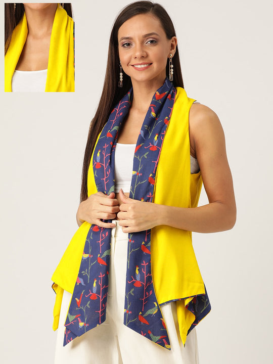 Reversible Shrug Blue & Lemon Yellow